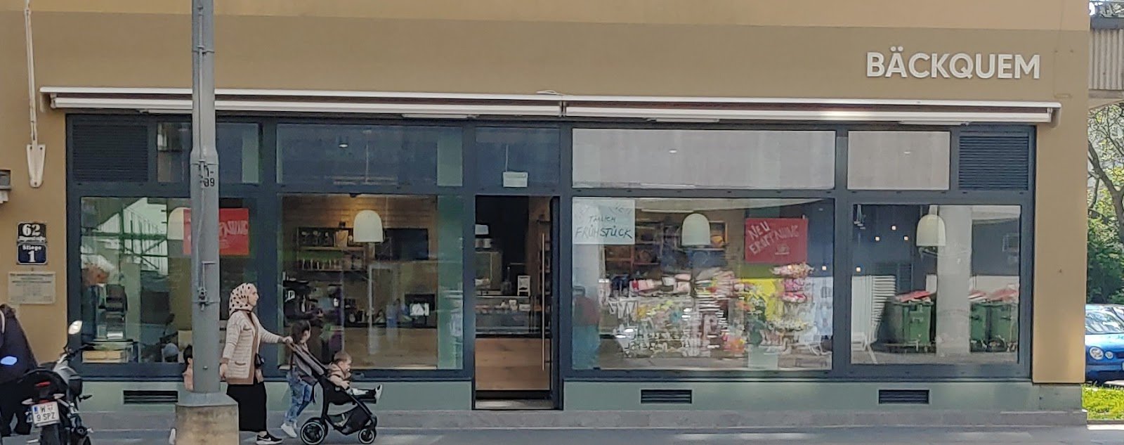 Die Fassade von bäckquem in der Jägerstraße